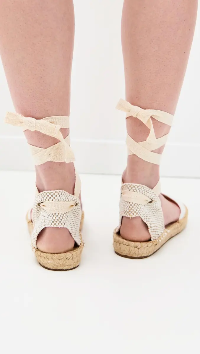 Soludos Women's Lauren Lace-Up Espadrilles Oasis White 8-8.5 Medium US | Comfortable & Chic - view 3