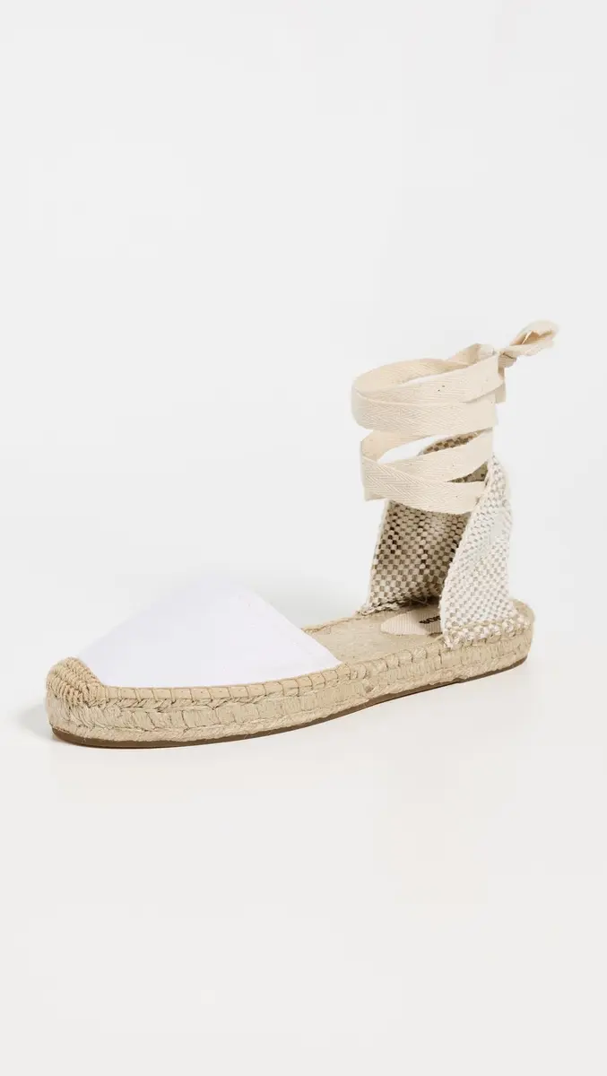 Soludos Women's Lauren Lace-Up Espadrilles Oasis White 8-8.5 Medium US | Comfortable & Chic - view 4