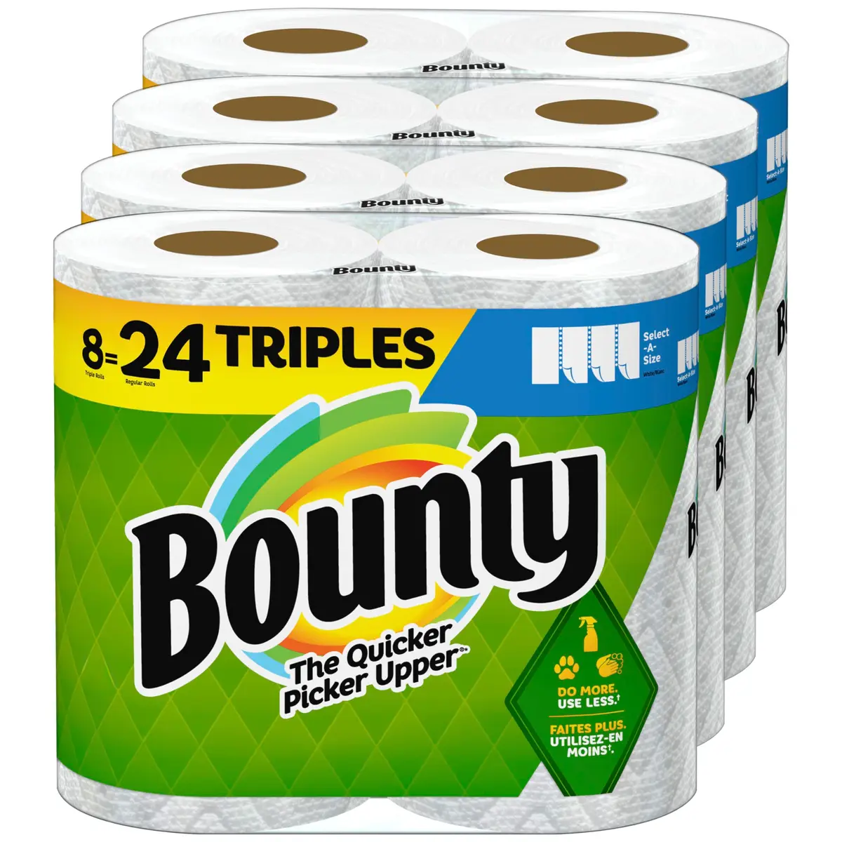 Bounty Select-A-Size Paper Towels, 8 Rolls (1080 Sheets Total) | 2-Ply Absorbent Sheets - main product image
