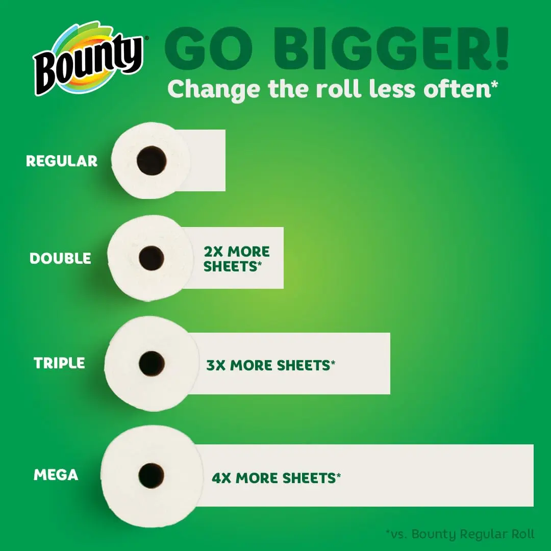 Bounty Select-A-Size Paper Towels, 8 Rolls (1080 Sheets Total) | 2-Ply Absorbent Sheets - view 7
