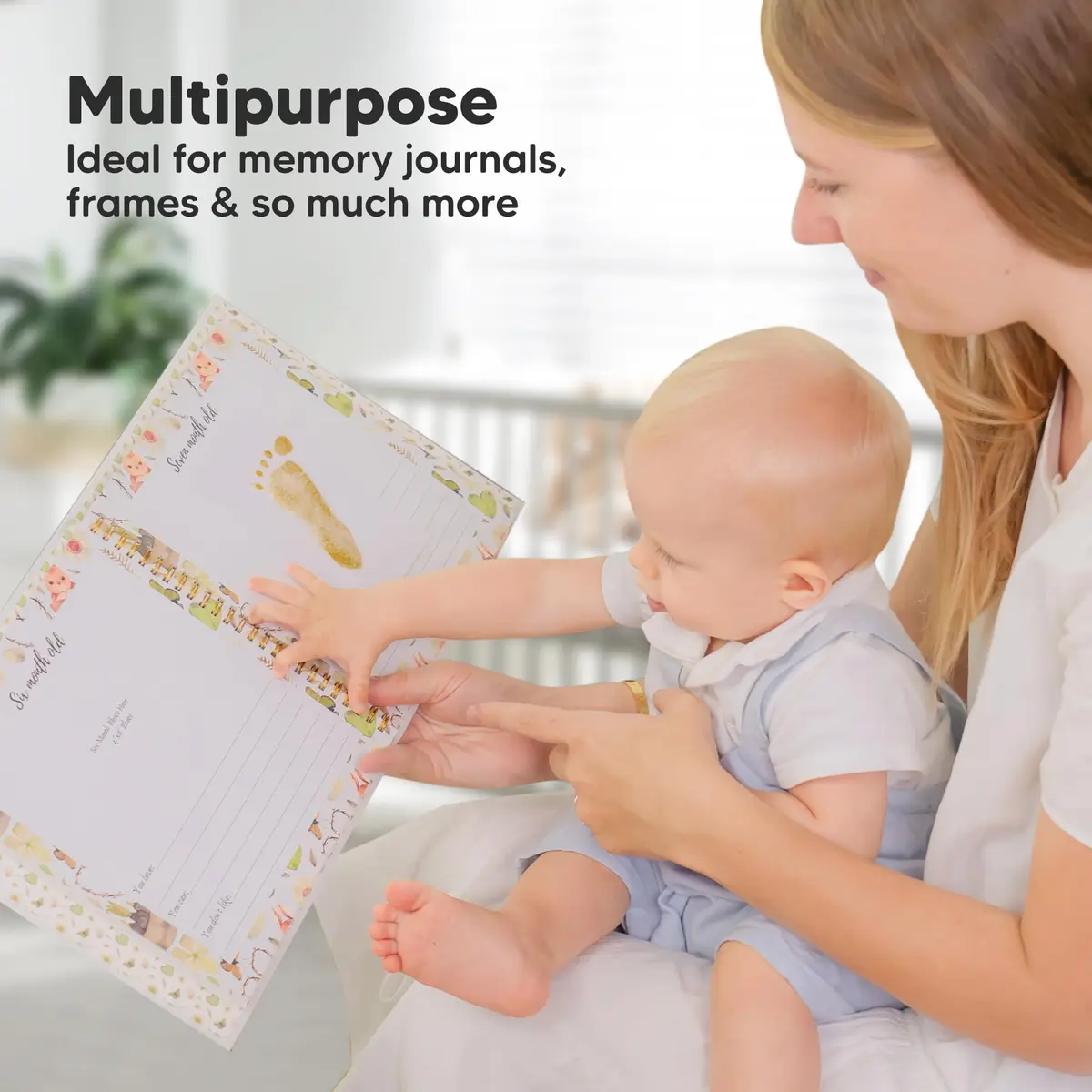 KeaBabies Inkless Baby Hand and Footprint Kit, Mess Free, 4 Pack, Gold/Silver | Safe & Easy Keepsake Creation - view 8