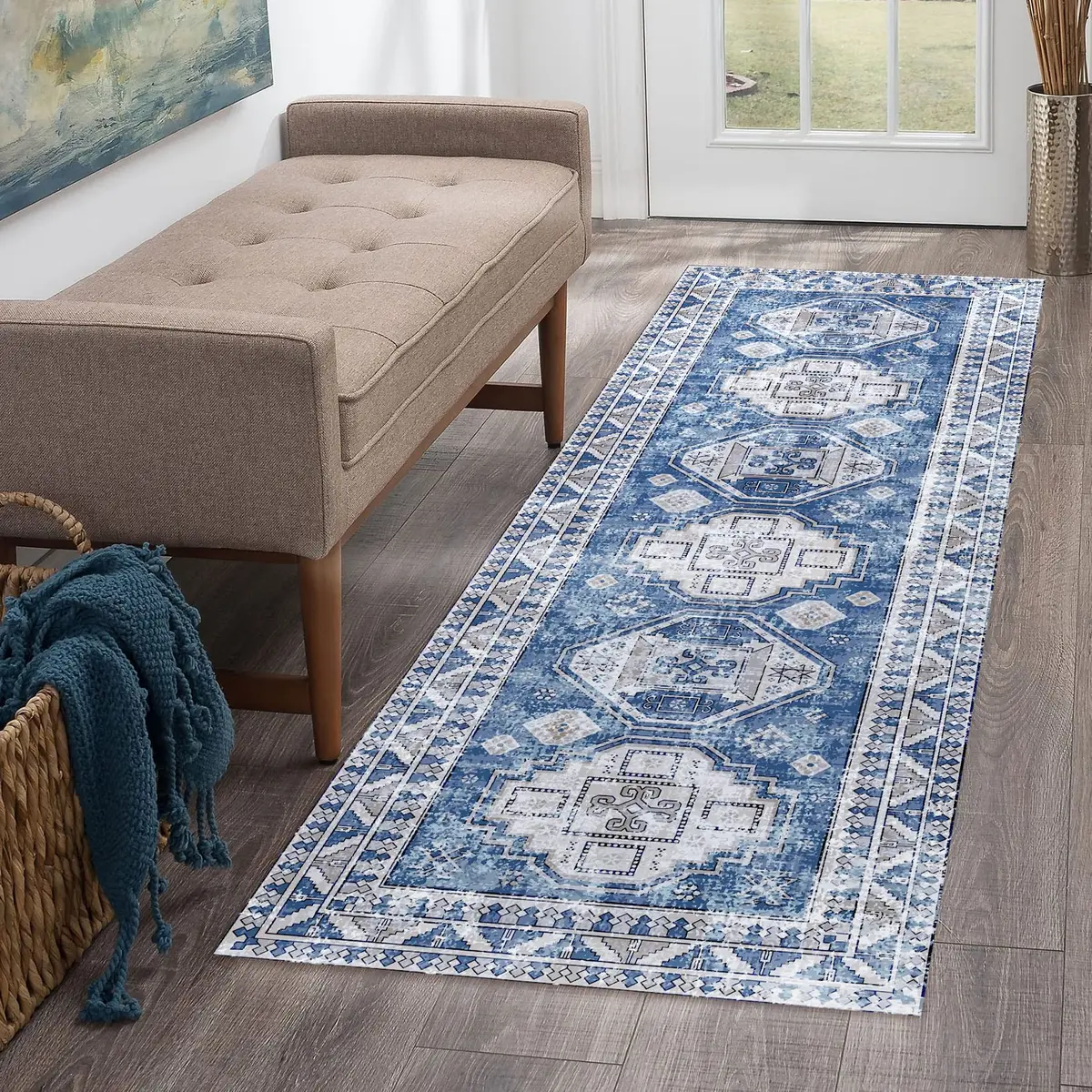 WESTLOOM Runner Rug 2x6 Feet | Washable Non-Slip Vintage Medallion (70-120 chars) - main product image