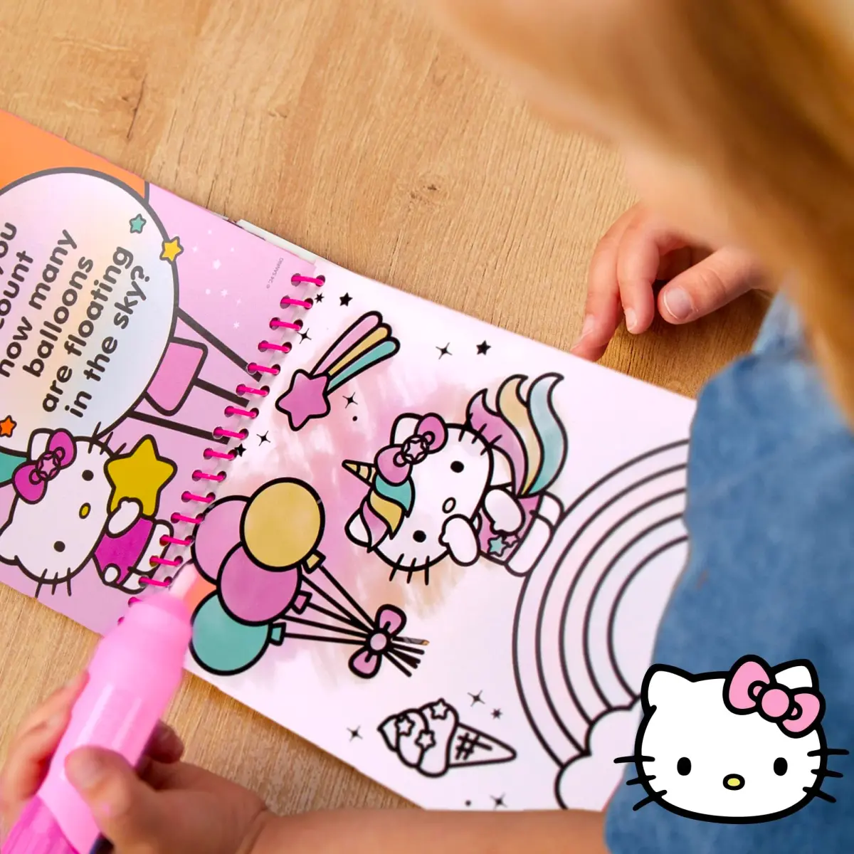 Hello Kitty Aqua Art Pad 4 Art Pages | Mess-Free Water Reveal Activity Pad with Brush Set - view 5