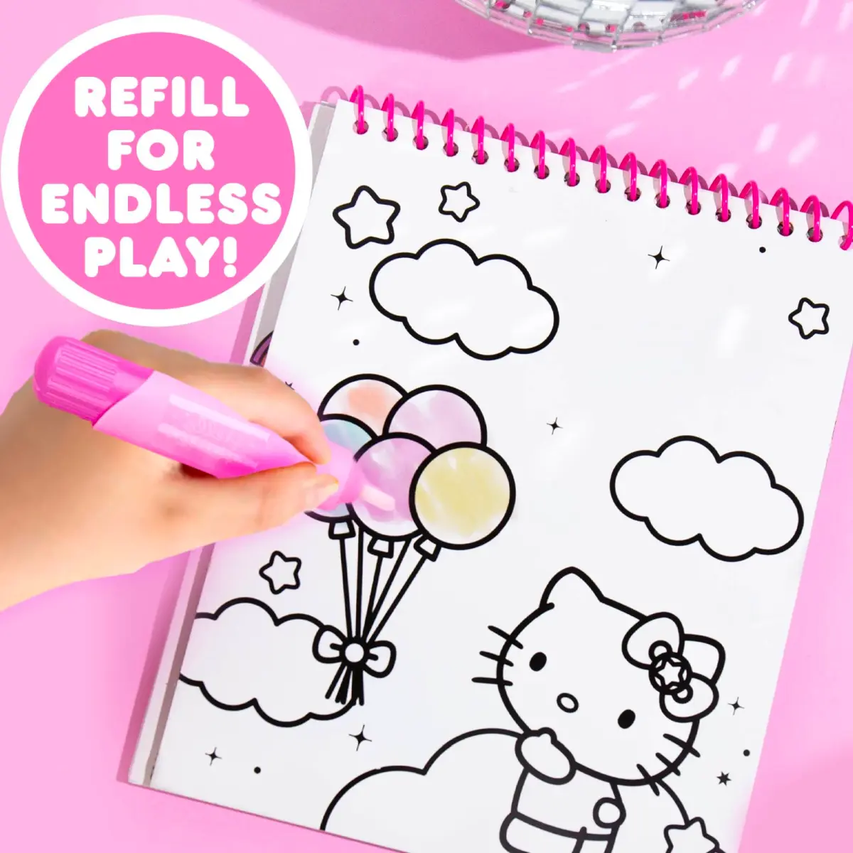 Hello Kitty Aqua Art Pad 4 Art Pages | Mess-Free Water Reveal Activity Pad with Brush Set - view 6