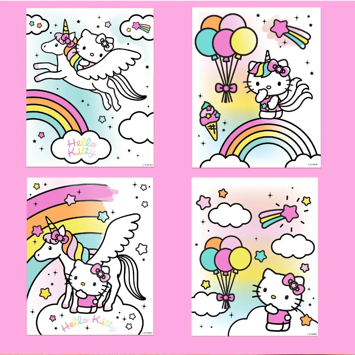Hello Kitty Aqua Art Pad 4 Art Pages | Mess-Free Water Reveal Activity Pad with Brush Set - view 3