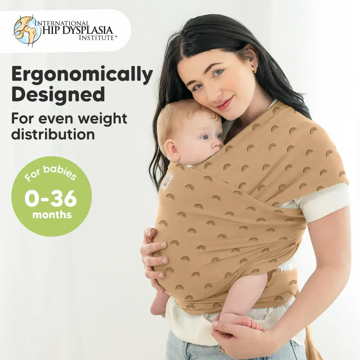 KeaBabies Original Baby Wrap Carrier - Rainbow, One Size | IHDI Certified Ergonomic & Breathable - view 2