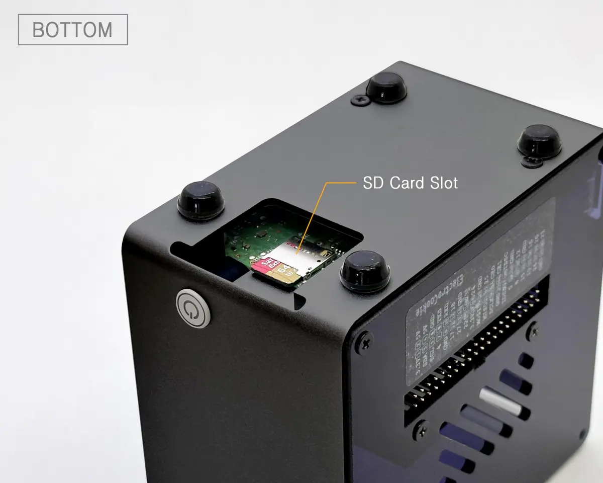 ElectroCookie Raspberry Pi 5 Case Aluminum Mini Tower with RGB Fan & Ambient Light (Black) - view 2