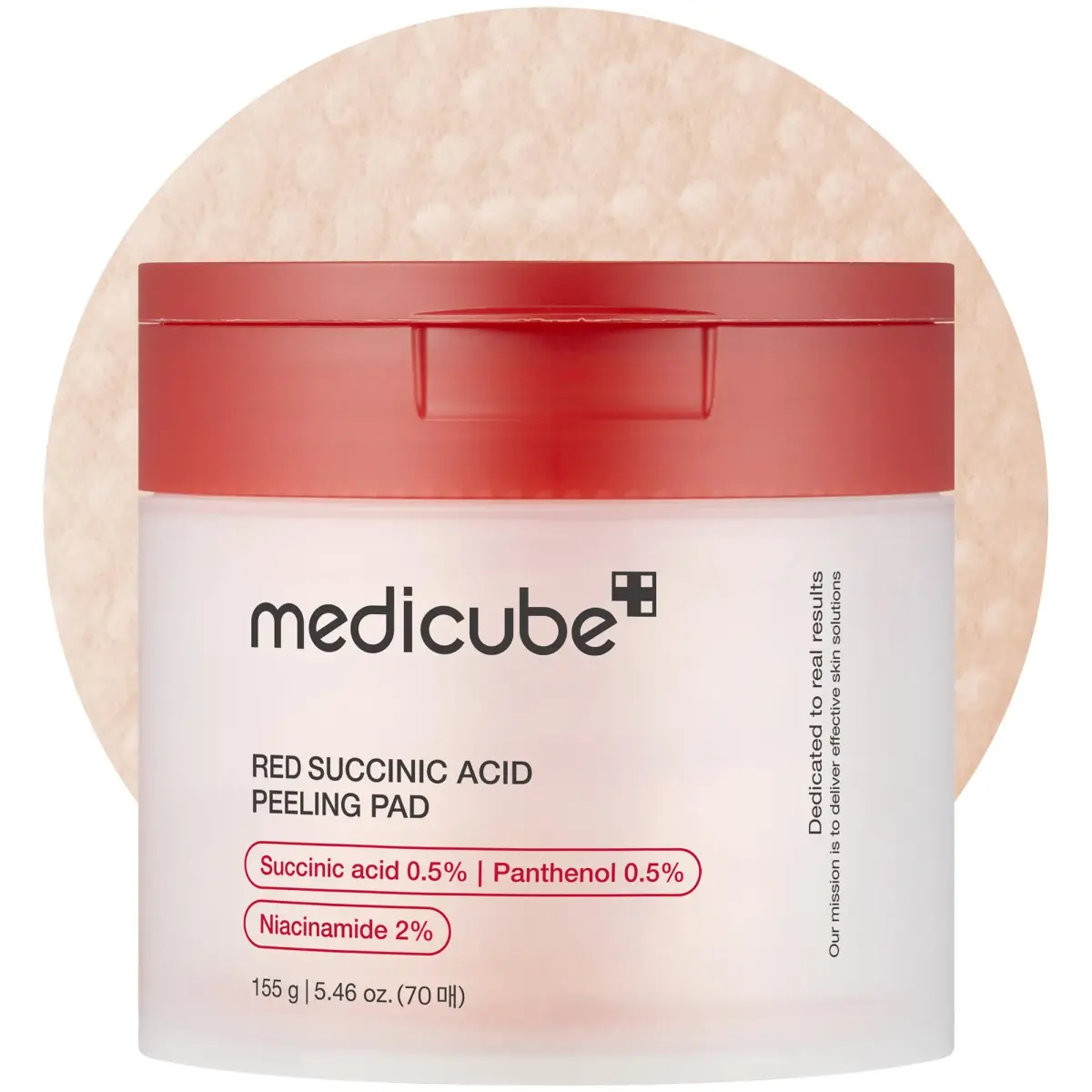 medicube Red Succinic Acid Panthenol Toner Pads 70 Count (Pack of 1) | Exfoliating Pads for Acne-Prone Skin - main product image