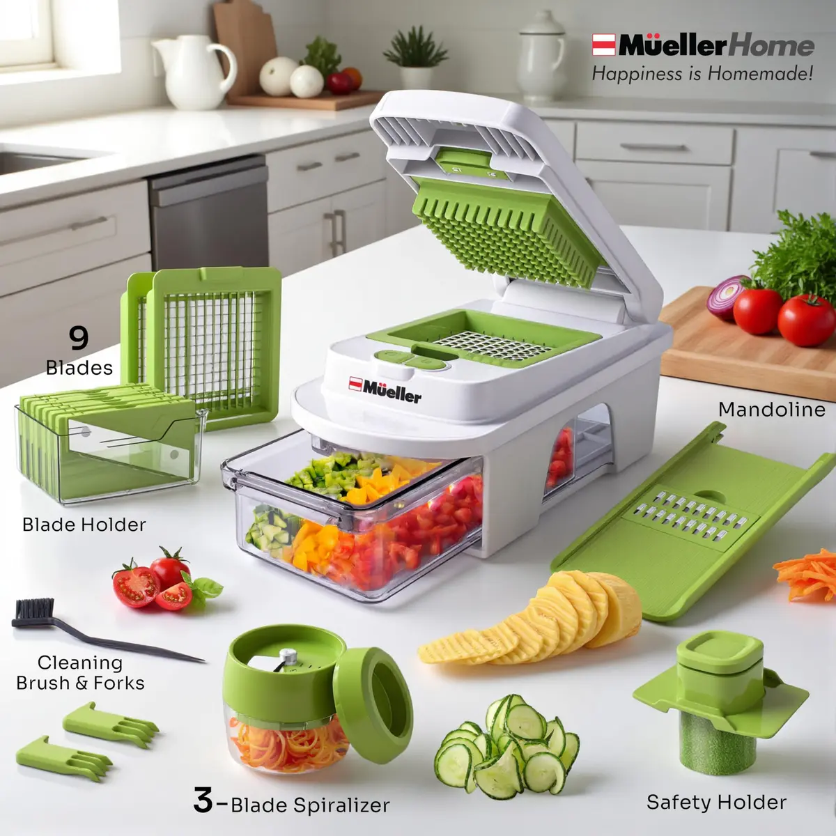 JANSKA Pro-Series All-in-One Mandoline Slicer with 12 Blades | 1.32 kg (2.9 lb) Multi-Purpose Kitchen Tool - view 5