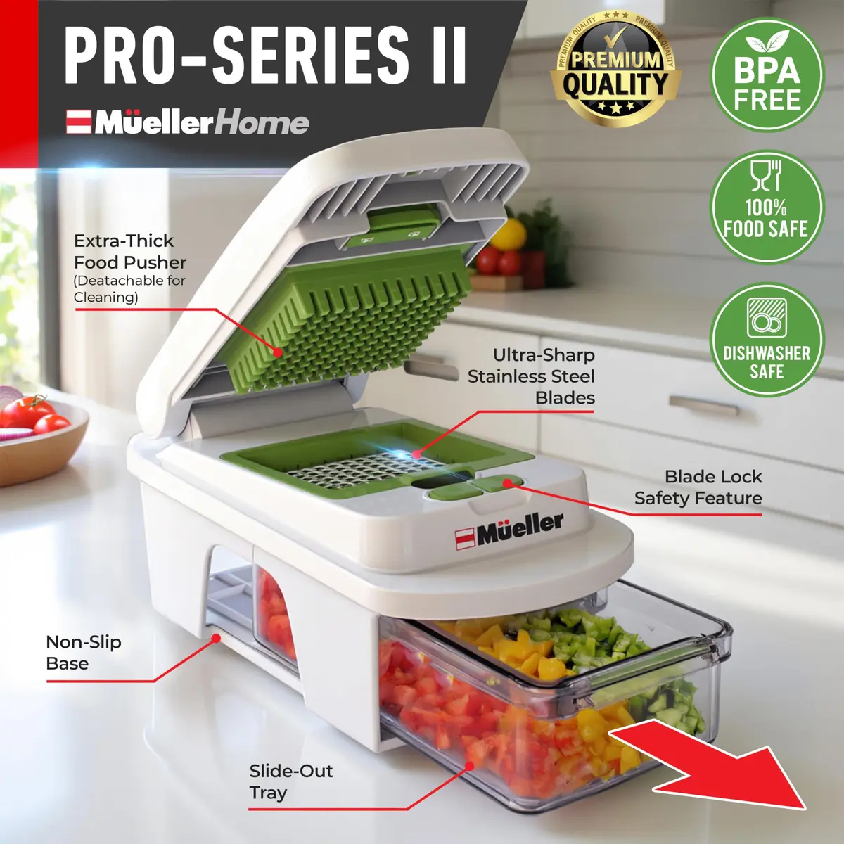 JANSKA Pro-Series All-in-One Mandoline Slicer with 12 Blades | 1.32 kg (2.9 lb) Multi-Purpose Kitchen Tool - view 2