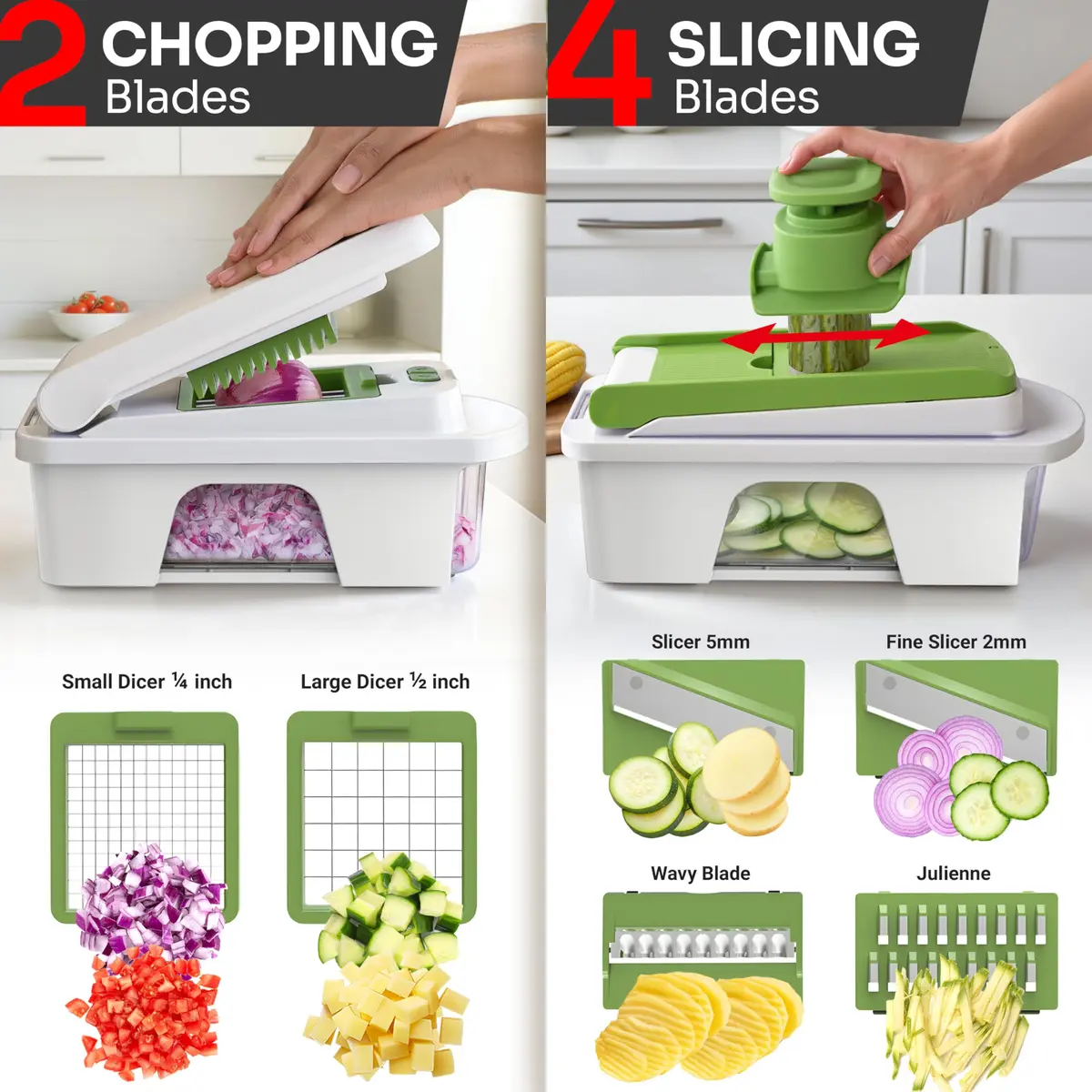 JANSKA Pro-Series All-in-One Mandoline Slicer with 12 Blades | 1.32 kg (2.9 lb) Multi-Purpose Kitchen Tool - view 3