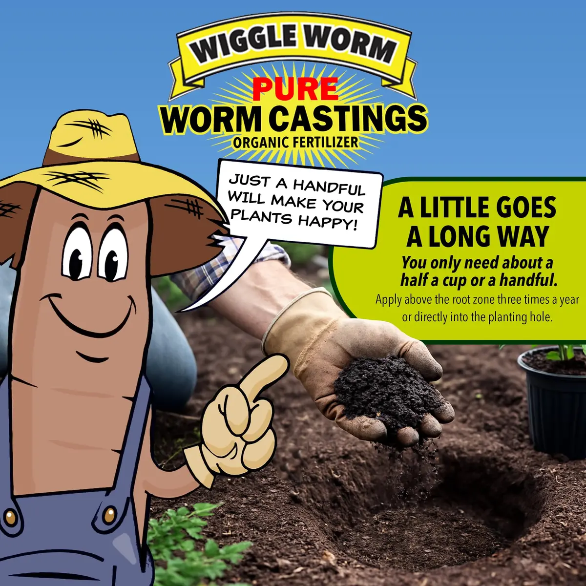 Wiggle Worm 100% Pure Organic Worm Casting Fertilizer, 13.6kg (30lb) | Organic Soil Enricher for Plants - view 4
