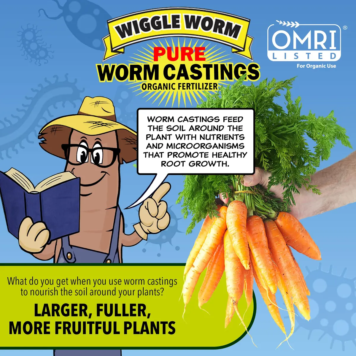 Wiggle Worm Organic Fertilizer 15lb | Pure Earthworm Castings for Healthy Plants - view 6