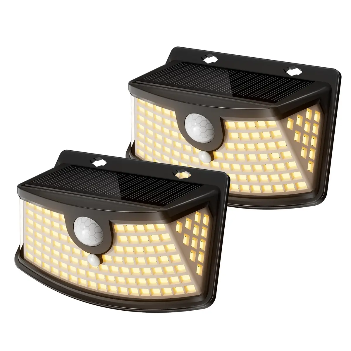 Aootek Solar Motion Sensor Lights Outdoor 120 LEDs | 2 Pack Waterproof Step Lights for Yard & Porch - main product image