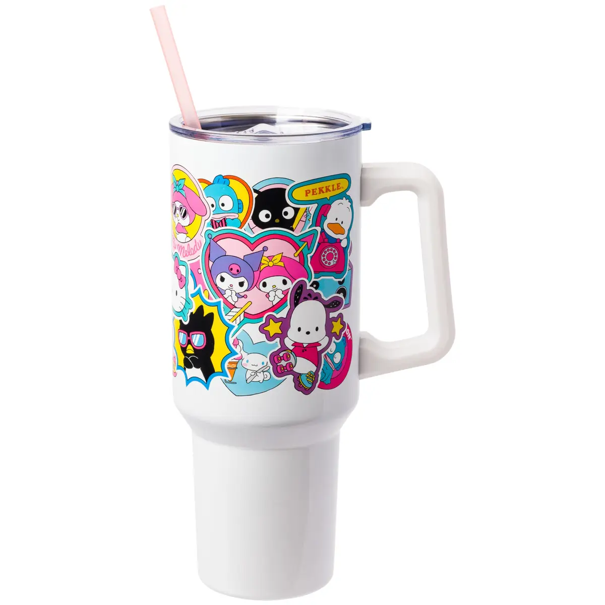 Silver Buffalo Hello Kitty Stainless Steel Tumbler 40oz | Cute Collage Design, Keeps Drinks Hot 4h Cold 6h - main product image