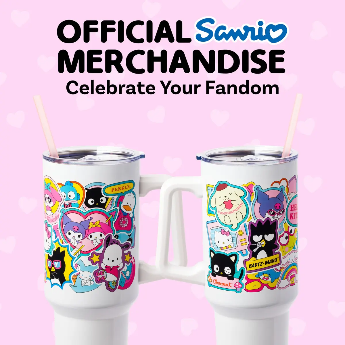 Silver Buffalo Hello Kitty Stainless Steel Tumbler 40oz | Cute Collage Design, Keeps Drinks Hot 4h Cold 6h - view 3