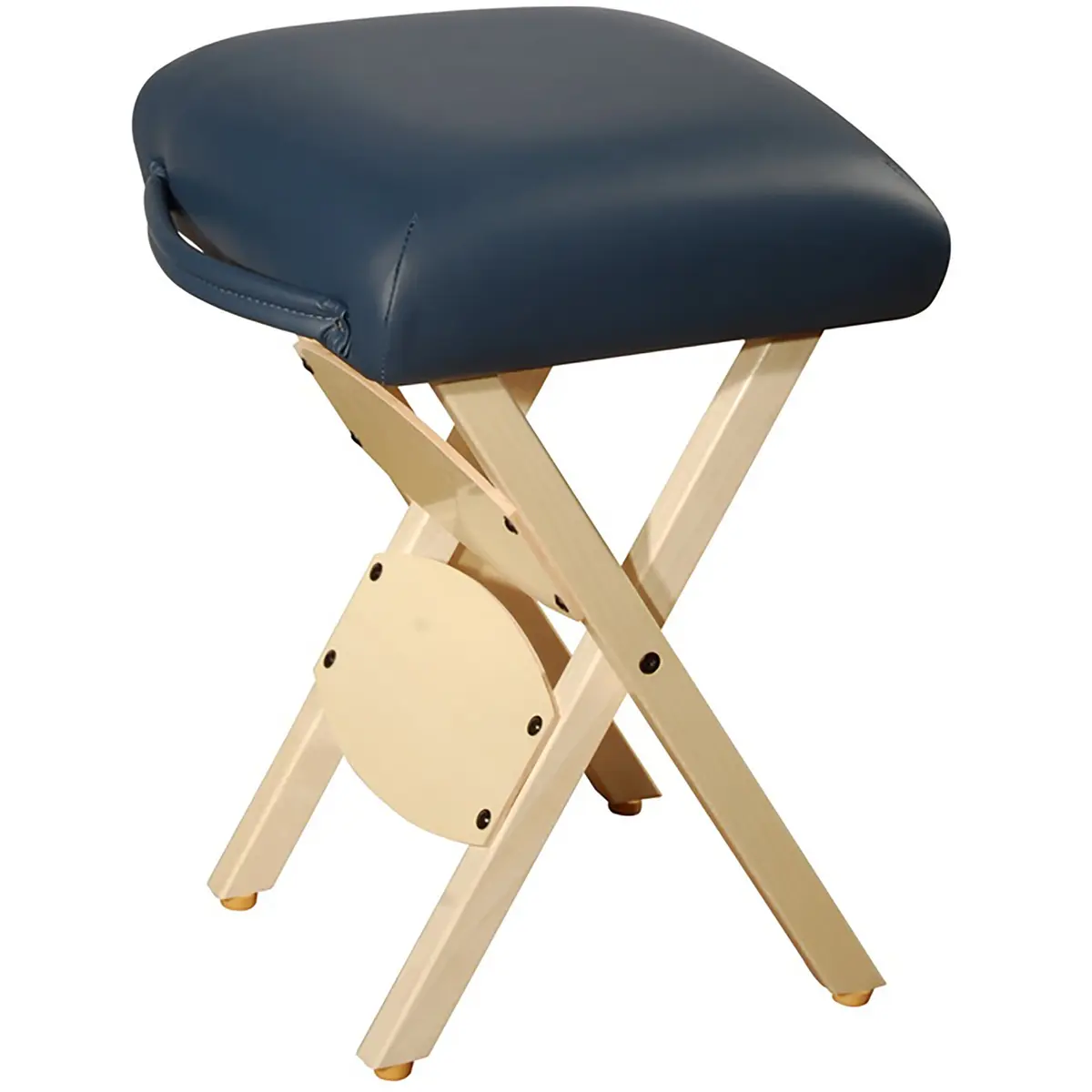 Master Massage Wooden Portable Folding Massage Stool- Lightweight Wood Foldable Tattoo Stool-Portable Tattoo Stool-Mobile Chair Seat Easy to Carry, Royal Blue - main product image