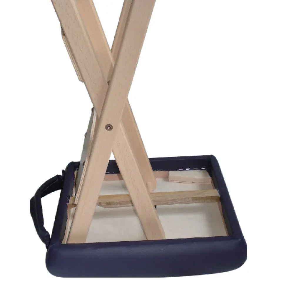 Master Massage Wooden Portable Folding Massage Stool- Lightweight Wood Foldable Tattoo Stool-Portable Tattoo Stool-Mobile Chair Seat Easy to Carry, Royal Blue - view 3