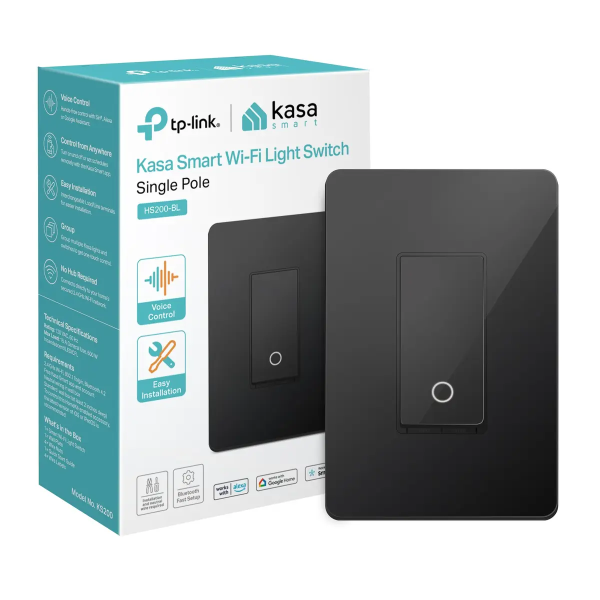 Kasa Smart Light Switch, Single Pole, Need Neutral Wire | Wi-Fi App & Voice Control (70-120 chars) - main product image