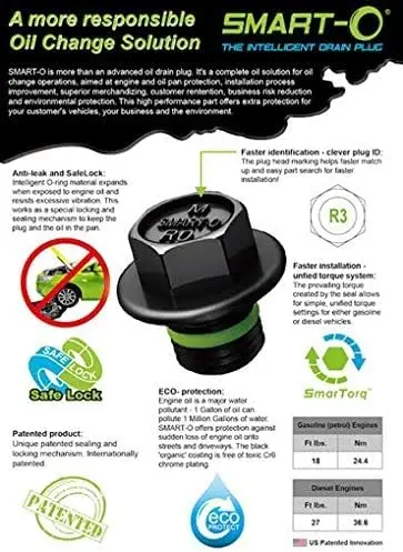 SMART-O M12x1.5mm Oil Drain Plug with Anti-Leak & Vibration Resistance | Engine Oil Protection Bolt - view 3