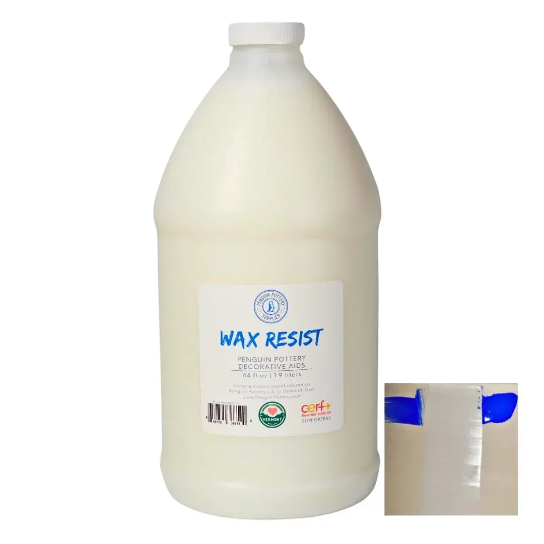 Penguin Pottery Ceramic Wax Resist 1.9 L (64 oz) | Keeps Glazing Neat & Clean for Intricate Designs - main product image