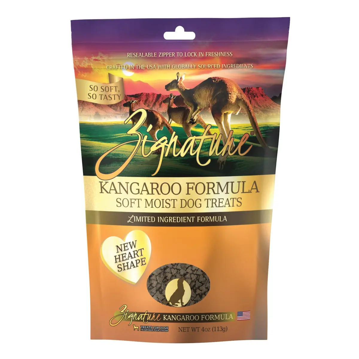 Zignature Kangaroo Soft Moist Dog Treats 4 Oz | Limited Ingredient, High-Quality Dog Snack - main product image