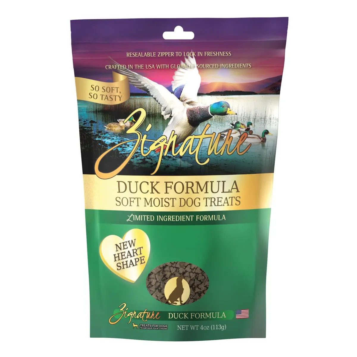 Zignature Duck Soft Moist Treats for Dogs 4 Ounce | Limited Ingredient, High-Quality Dog Snack - main product image