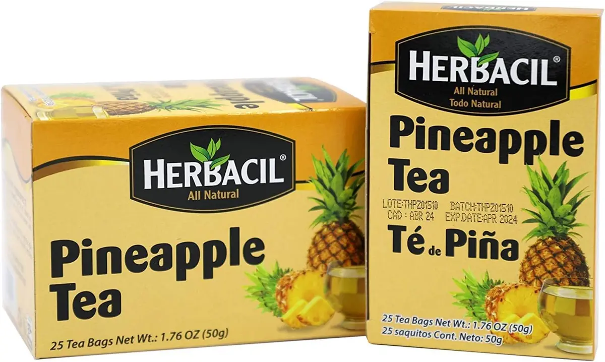 Herbacil Pineapple Tea Herbal Tea with Dehydrated Pineapple, Caffeine-Free | 25 Bags - main product image