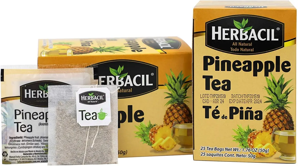 Herbacil Pineapple Tea Herbal Tea with Dehydrated Pineapple, Caffeine-Free | 25 Bags - view 2