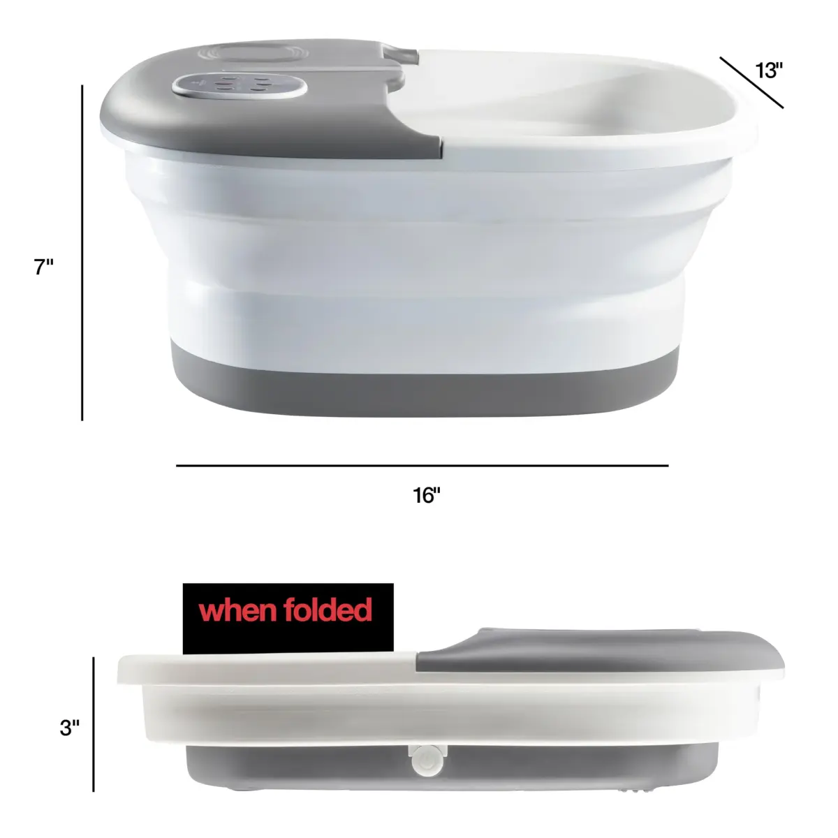 Medical king Collapsible Foot Spa Massager with Heat, Jets, Remote Control & Pedicure Stone | 1.92 kg (4.25 lb) - view 5