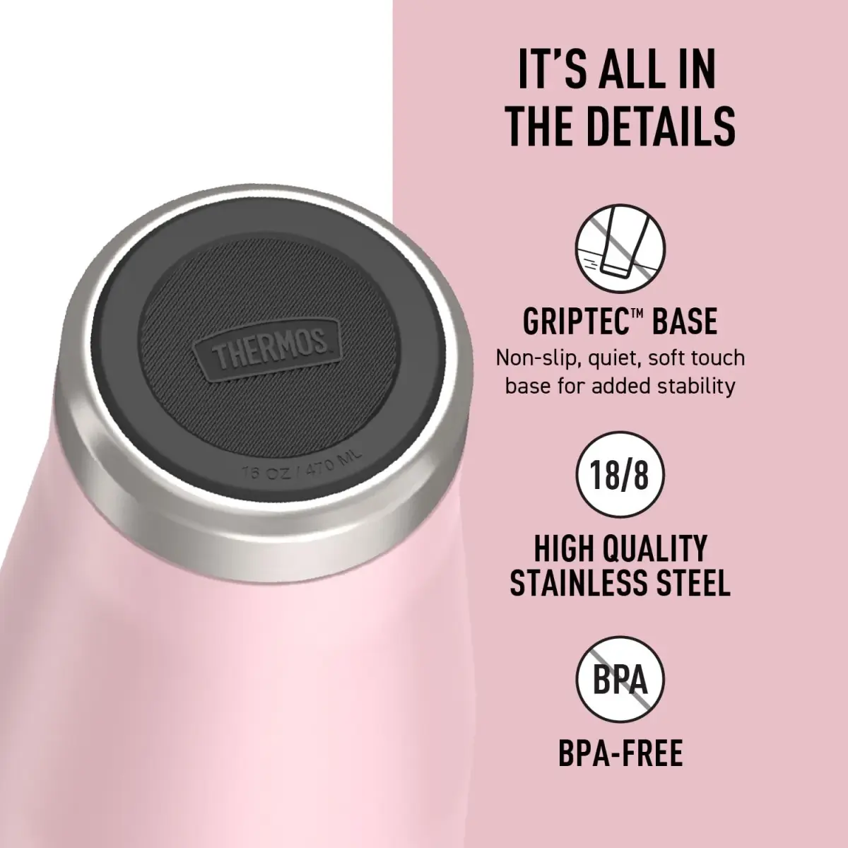 THERMOS ICON SERIES Stainless Steel Tumbler 590ml (16 oz) | Vacuum Insulated for Hot & Cold Drinks - view 4
