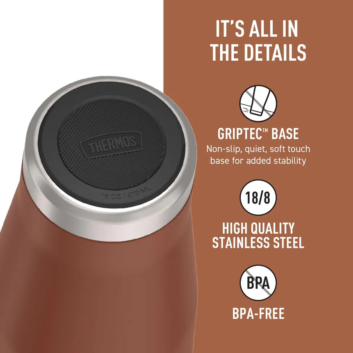 THERMOS ICON SERIES Stainless Steel Mug 16 oz | Leak-Proof, Hot & Cold Retention - view 4