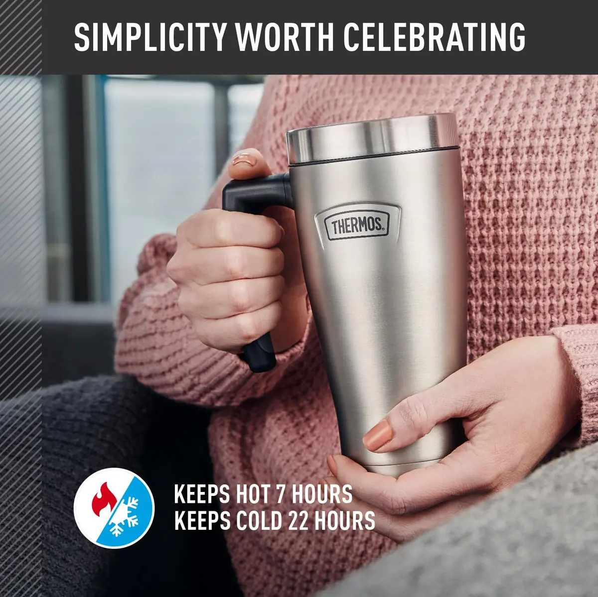 THERMOS ICON SERIES Stainless Steel Mug 16 oz | Leak-Proof, Hot & Cold Retention - view 3