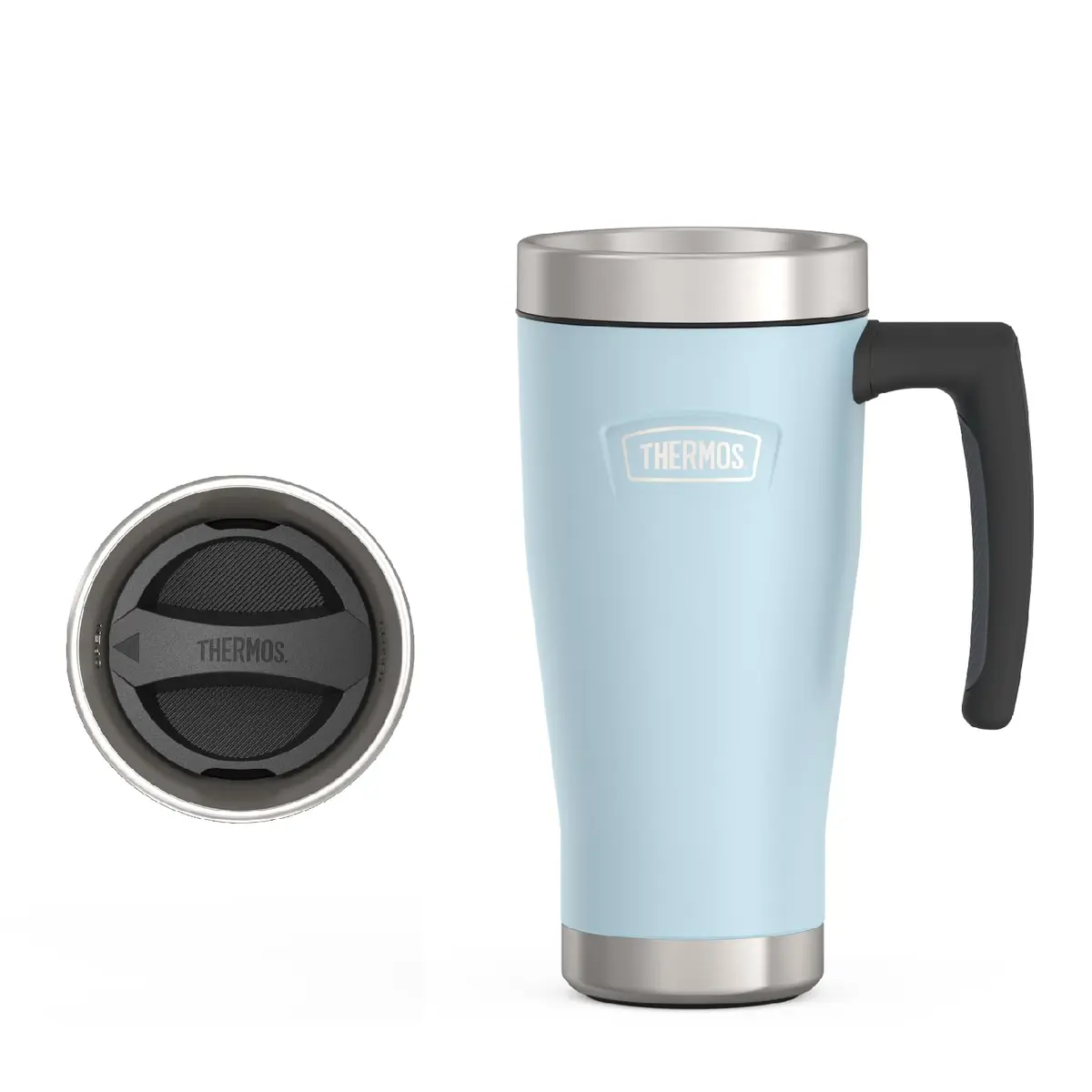 THERMOS ICON SERIES Stainless Steel Mug Glacier 16 oz | Keeps Drinks Hot or Cold - main product image