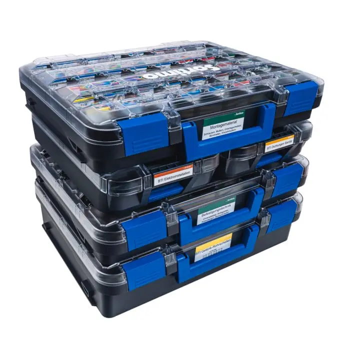 Sortimo T-BOXX 320 Screw, Nail, Nut Organizer with 48 Insertable Boxes H63 | 1317.6 cm³ (44.4cm W x 35.7cm L x 8.1cm H) - main product image