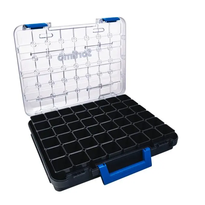 Sortimo T-BOXX 320 Screw, Nail, Nut Organizer with 48 Insertable Boxes H63 | 1317.6 cm³ (44.4cm W x 35.7cm L x 8.1cm H) - view 6
