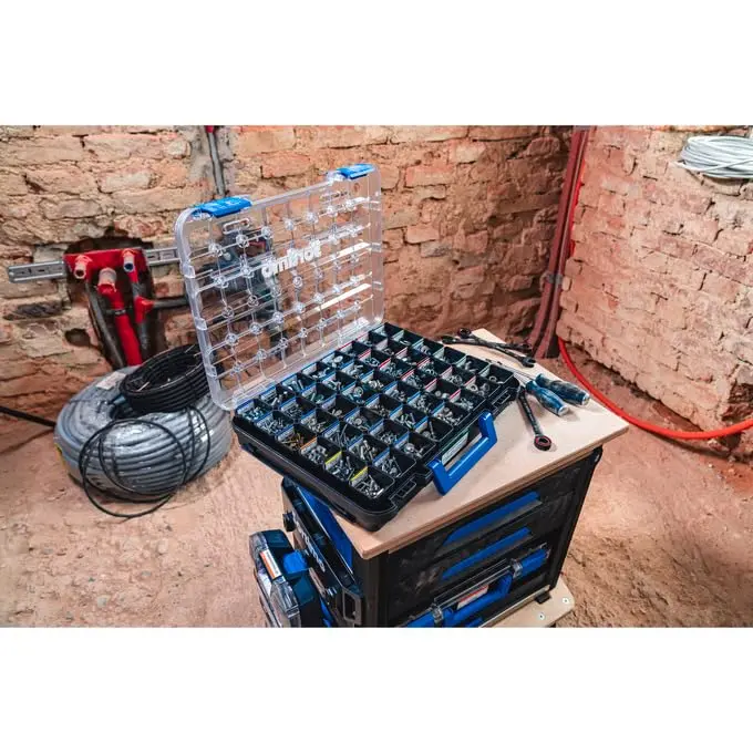 Sortimo T-BOXX 320 Screw, Nail, Nut Organizer with 48 Insertable Boxes H63 | 1317.6 cm³ (44.4cm W x 35.7cm L x 8.1cm H) - view 7