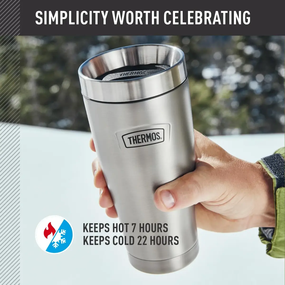 THERMOS ICON SERIES Stainless Steel Tumbler 590ml (16 oz) | Vacuum Insulated for Hot & Cold Drinks - view 3