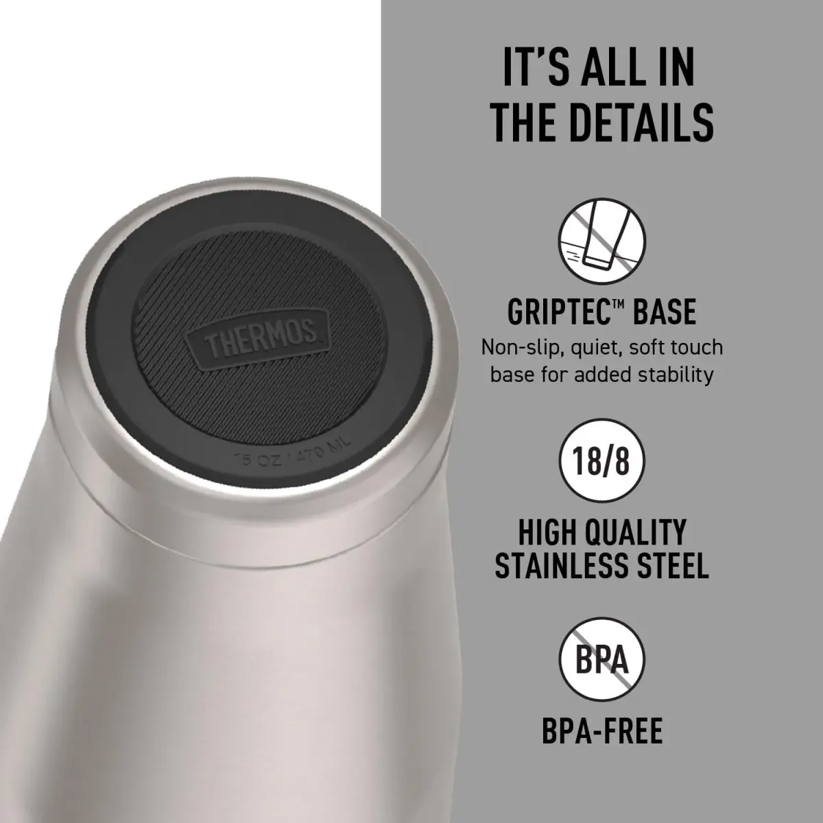 THERMOS ICON SERIES Stainless Steel Tumbler 590ml (16 oz) | Vacuum Insulated for Hot & Cold Drinks - view 4