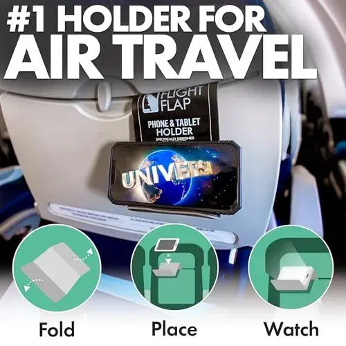 Flight Flap Large Black Flexible Airplane Phone Holder | 30.5cm x 17.8cm (12in x 7in) - view 2