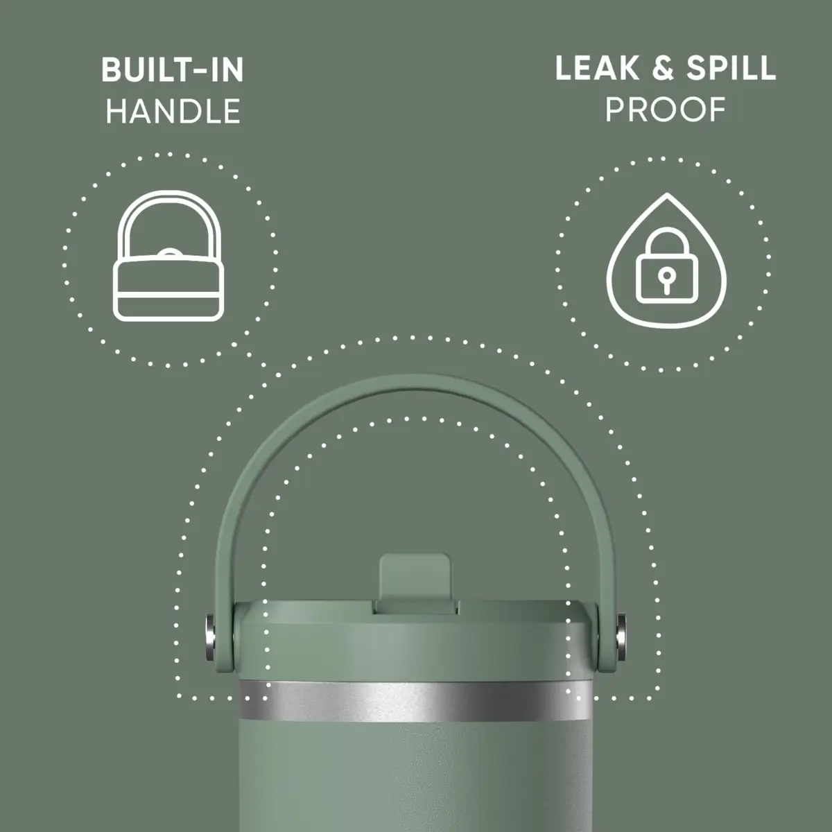 Hydrapeak Nomad 32oz Stainless Steel Insulated Travel Tumbler with Handle & Straw Lid, 946ml (32 Fl Oz) | Cold 24 Hours - view 2
