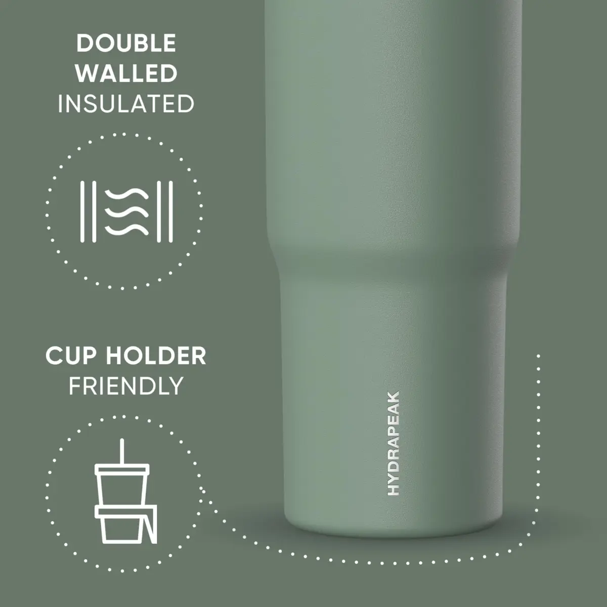 Hydrapeak Nomad 32oz Stainless Steel Insulated Travel Tumbler with Handle & Straw Lid, 946ml (32 Fl Oz) | Cold 24 Hours - view 4