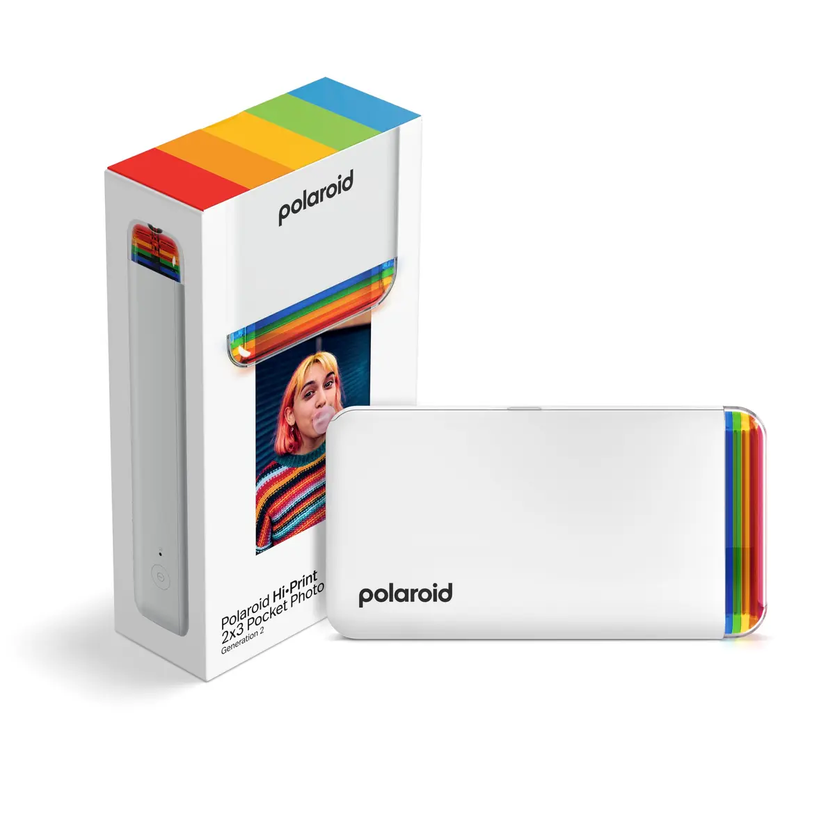 Polaroid Hi-Print 2nd Gen Bluetooth Photo Printer White | 2x3 Inch Pocket Dye-Sub Printer - main product image