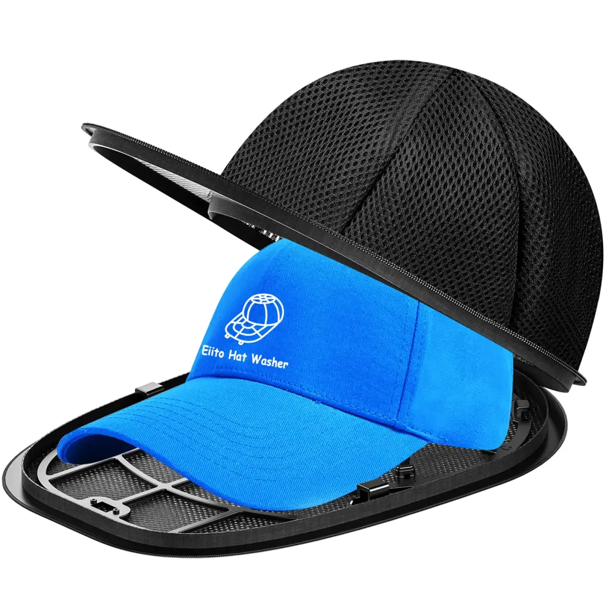 Eiito Black Ball Cap Washer Cage with Mesh Bag & Frame | Keeps Hats in Shape (1 Pack) - main product image