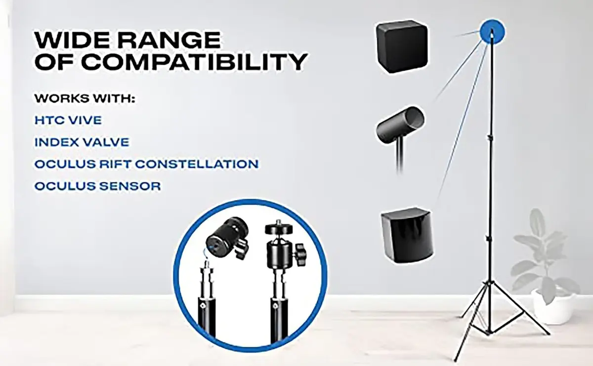 Skywin VR Tripod Stand for HTC Vive Base Station - 4 Adjustable Stands | Adjustable Height & Portable - view 6