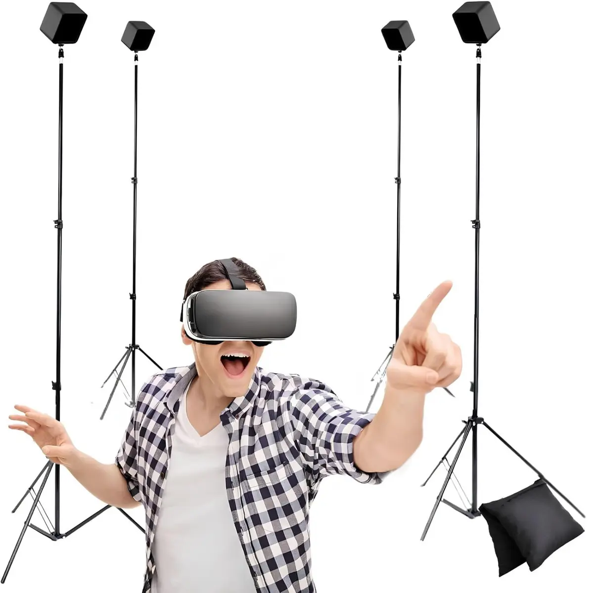 Skywin VR Tripod Stand for HTC Vive Base Station - 4 Adjustable Stands | Adjustable Height & Portable - main product image