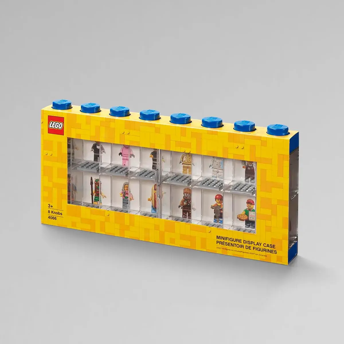 LEGO Minifigure Display Case Large 3 Pack Bright Blue | Stackable Plastic Storage for Desk or Wall - view 3