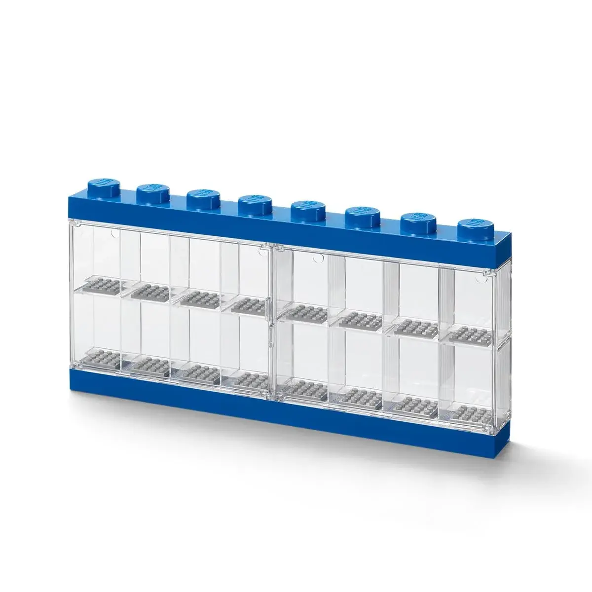 LEGO Minifigure Display Case Large 3 Pack Bright Blue | Stackable Plastic Storage for Desk or Wall - view 4