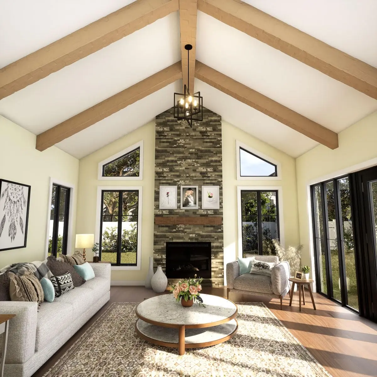 Ekena Millwork 5 1/2"W x 5 1/2"H x 24-ft. L 3-Sided U-Beam Faux Wood Ceiling Beam, Primed Tan | Lightweight, Authentic Look - view 8