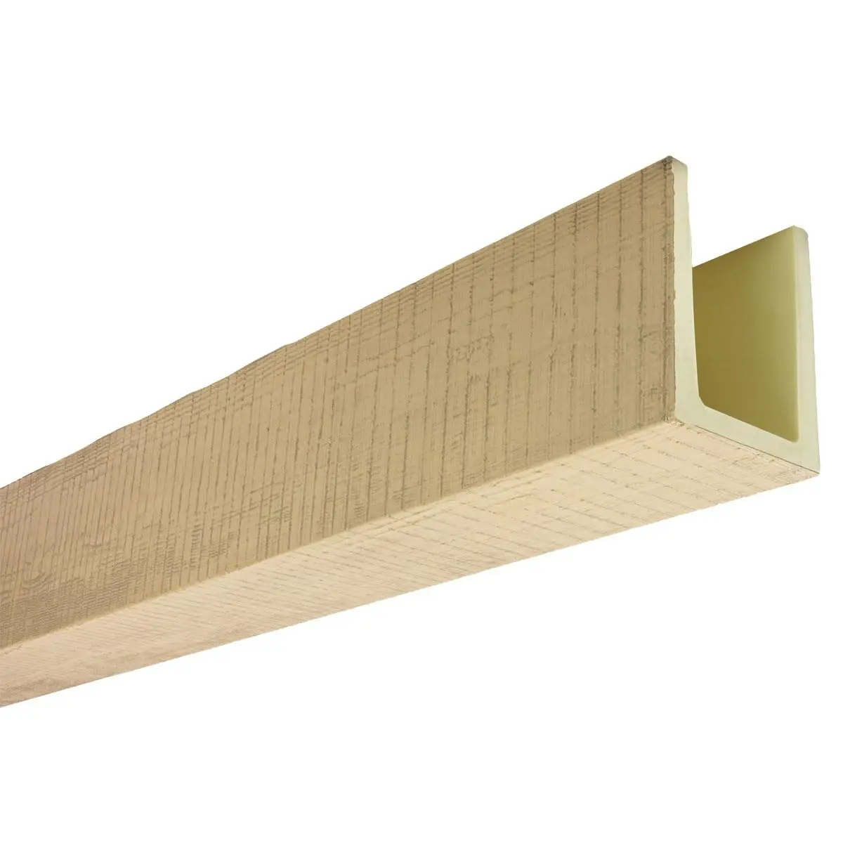 Ekena Millwork 3 1/2"W x 3 1/2"H x 20-ft. L 3-Sided (U-Beam) Resawn Rip HeritageTimber Faux Wood Ceiling Beam, Natural White Oak | Authentic USA Design - view 5